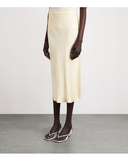 Anine Bing Natural Silk Bar Midi Skirt