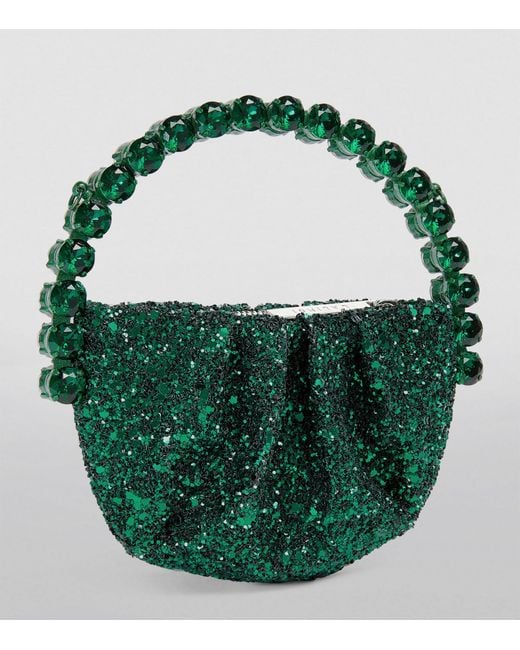 L'ALINGI Green Exclusive Micro Glitter Embellished Eternity Clutch Bag