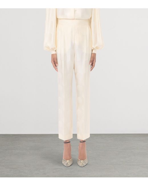 Valentino White Silk Trousers