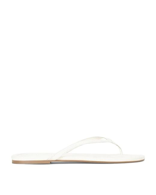Staud White Leather Freja Flip Flops