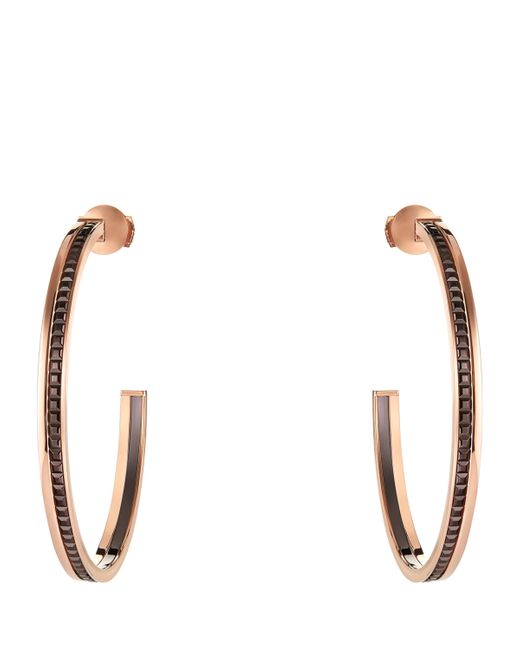 Boucheron White Large Rose Quatre Classique Hoop Earrings