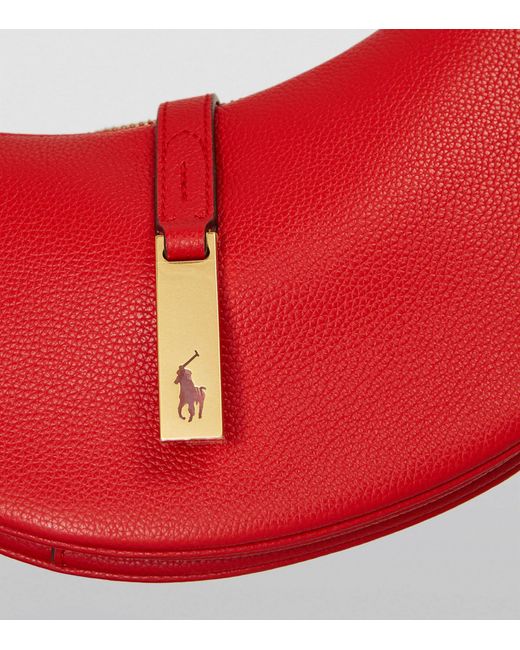 Polo Ralph Lauren Red Small Leather Polo Id Shoulder Bag