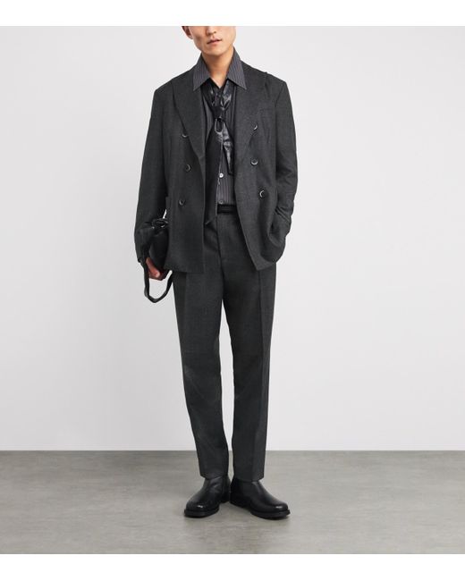 Barena Gray Wool Double-Breasted Blazer for men