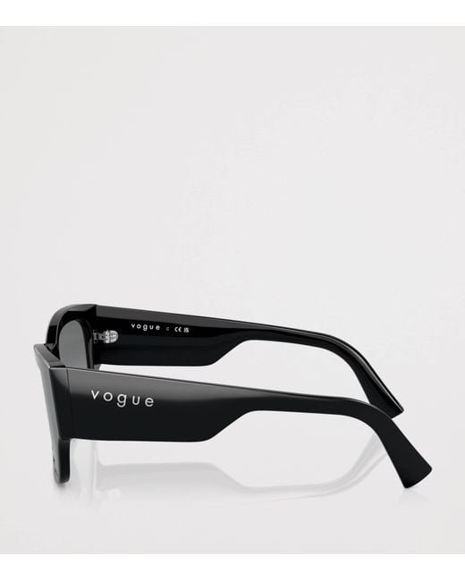 Vogue Black Pointed Square Sunglasses