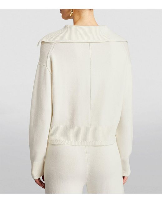 Joseph White Silk-blend Polo Sweater