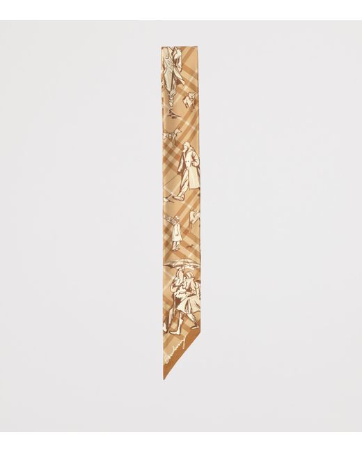 Burberry Metallic Silk Paws On Parade Skinny Scarf