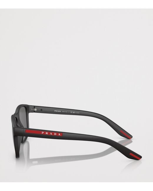 Prada Linea Rossa Gray Injected Pillow Sunglasses for men