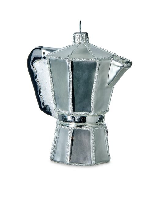 Harrods Blue Glass Coffee Maker Tree Decoration