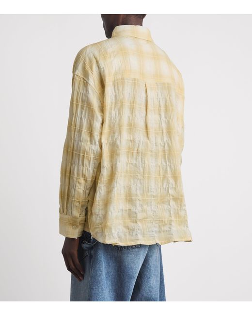Picante Natural Cotton Crinkle Check Rocco Shirt for men