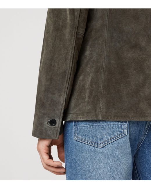 AllSaints Green Suede Hornett Blazer for men