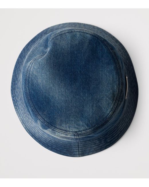 Prada Blue Denim Bucket Hat for men