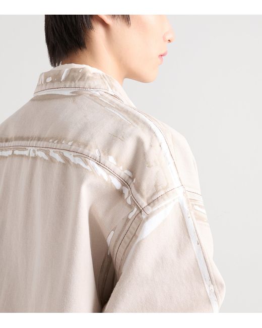 Prada Natural Denim Printed Shirt for men