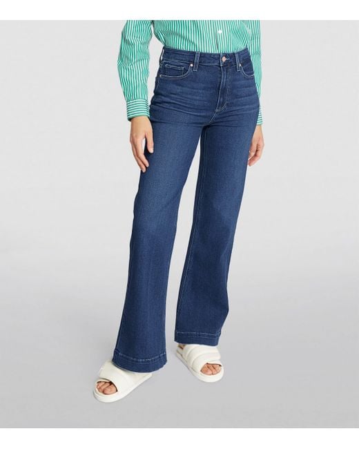 PAIGE Blue Leenah Wide-Leg Jeans