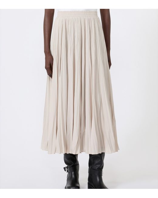 Weekend by Maxmara White Pleated A-Line Skirt