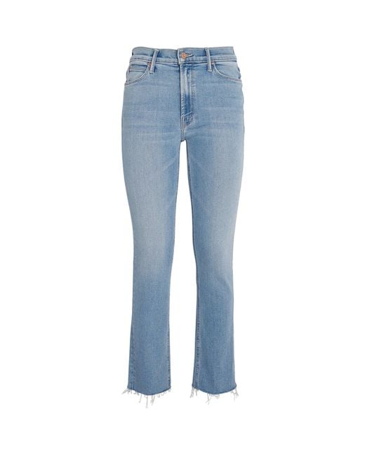 Mother Blue The Dazzler Ankle Fray Jeans