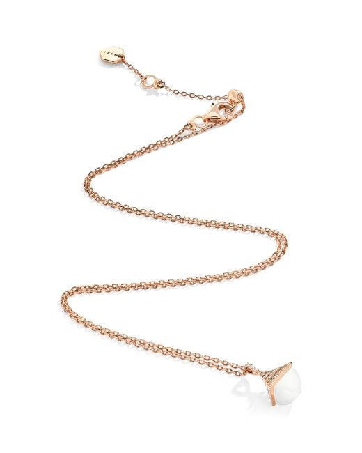 Marli New York White Mini, Diamond And Agate Cleo Rev Pendant Necklace