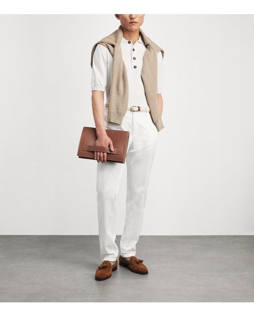 Eleventy Brown Hand-Held Pouch for men
