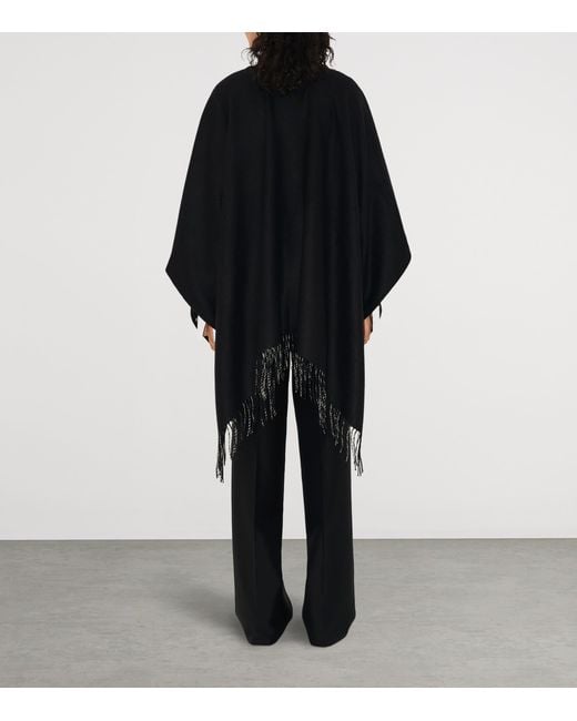 Burberry Black Wool Reversible Check Cape
