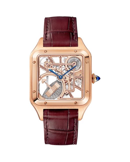 Cartier Pink Santos-Dumont Skeleton Watch