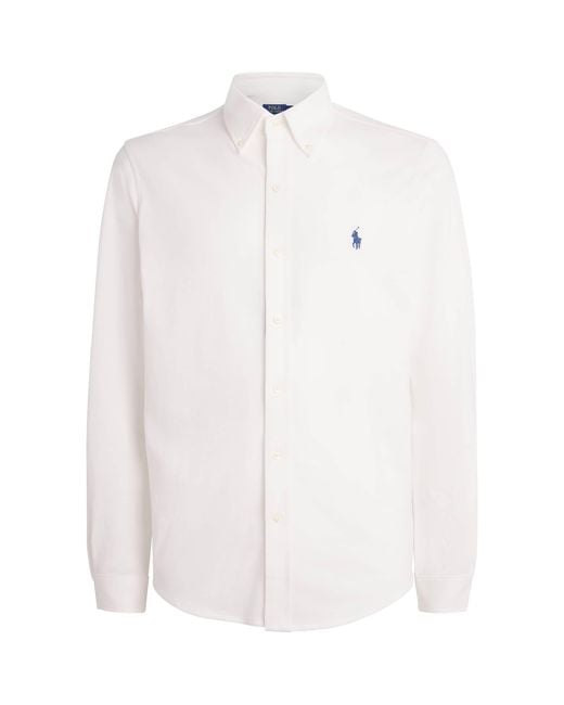 Polo Ralph Lauren White Cotton Textured Polo Shirt for men