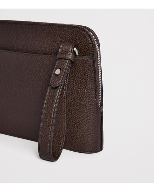 Dunhill Brown Leather Bourdon 27 Pouch for men
