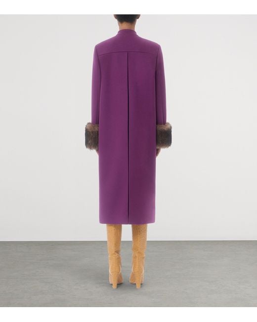 Valentino Purple Virgin Wool-Cashmere Coat