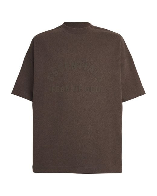 Fear Of God Brown Oversized Logo T-Shirt for men