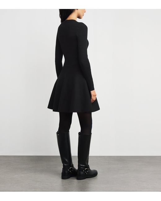 Claudie Pierlot Black Knit Bow-Detail Mini Dress