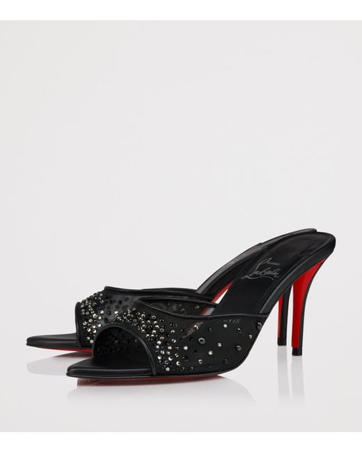 Christian Louboutin Black Miss Z Embellished Mules 80