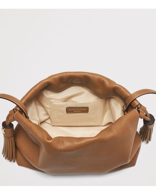 Aspinal Brown Large Leather Soho East West Cross-Body Pouch