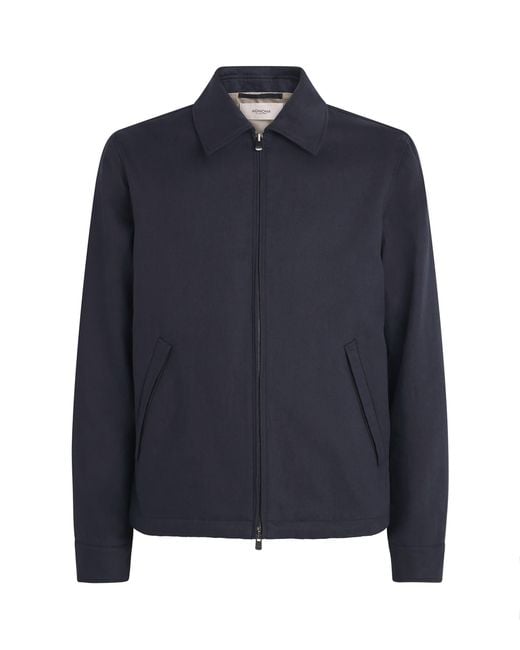 Agnona Blue Linen Bomber Jacket for men