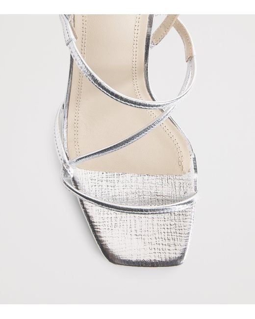 Sandro White Metallic Faye Heeled Sandals 70