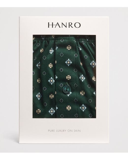 Hanro Green Cotton Boxer Shorts for men