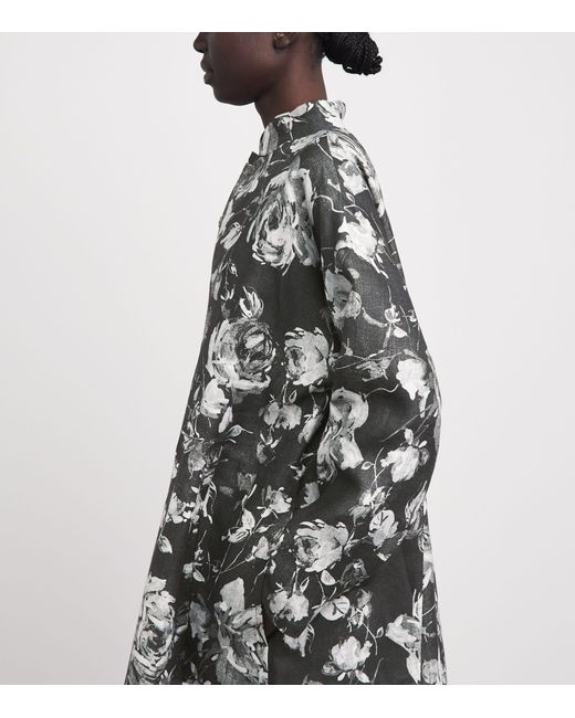 Eskandar Gray Linen A-Line Panelled Jacket