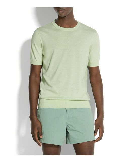 Zegna Green Premium Cotton Knit T-shirt for men