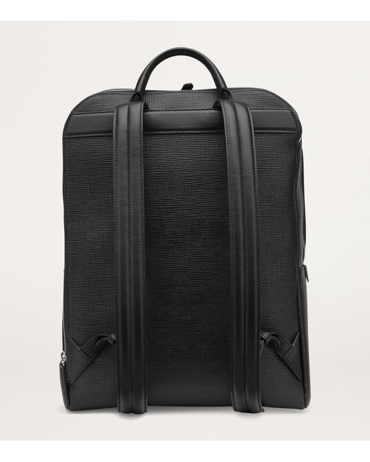 Smythson Black Grained Leather Panama Backpack for men