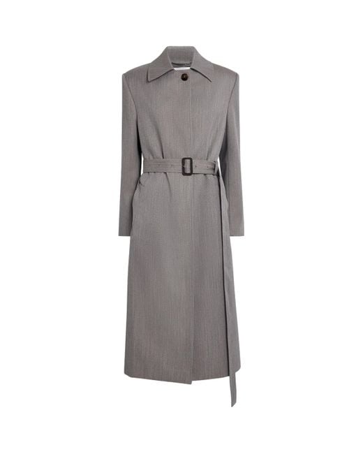 Stella McCartney Gray Wool-Blend Trench Coat