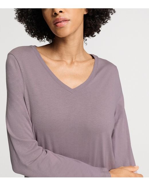 Hanro Purple Cotton-Modal Sleep & Lounge Nightdress