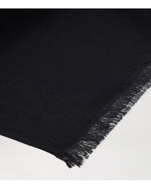 Brunello Cucinelli Black Cashmere-Silk Scarf