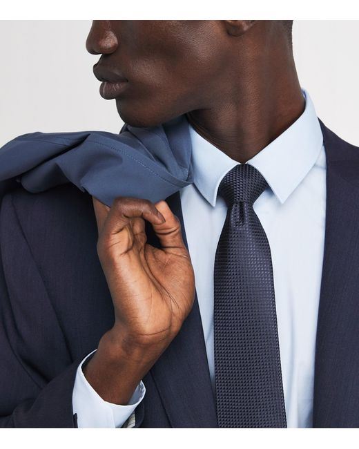 Emporio Armani Blue Silk Jacquard Tie for men