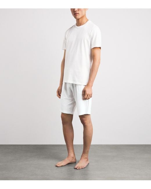 Derek Rose White Micromodal Basel Sweatshorts for men
