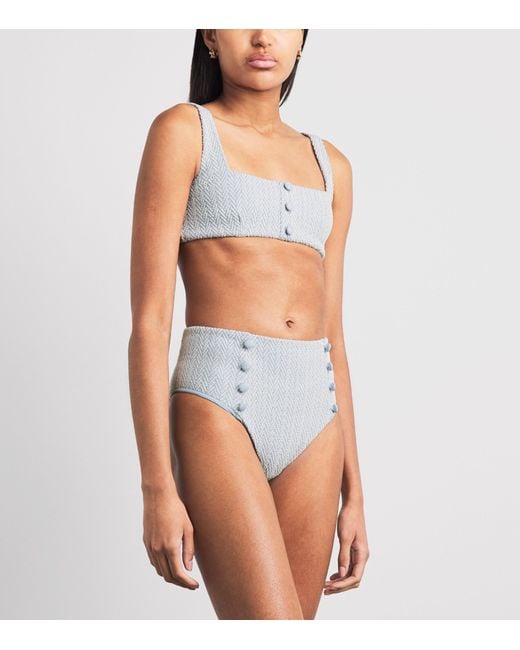 Devon Windsor Gray Herringbone Mya Bikini Top