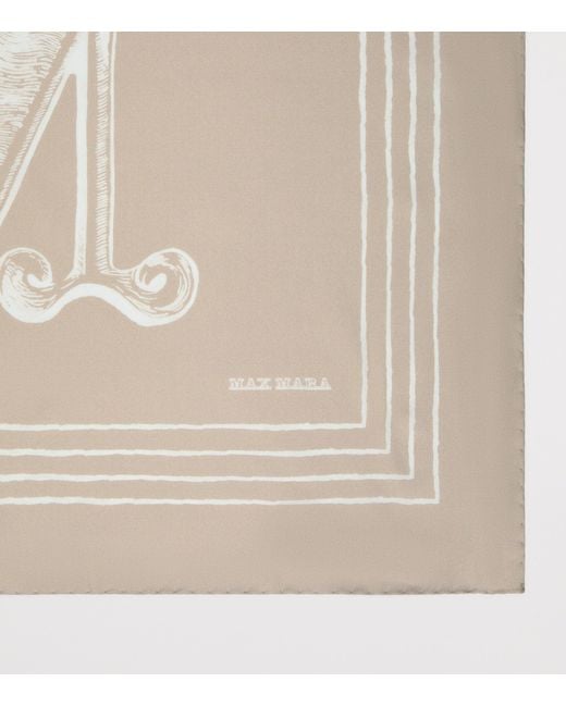 Max Mara Metallic Silk Logo Scarf