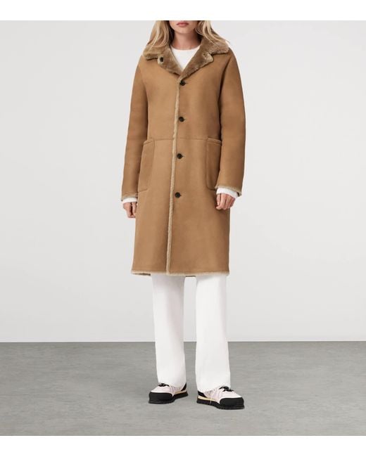 AllSaints Natural Shearling Reversible Serra Coat
