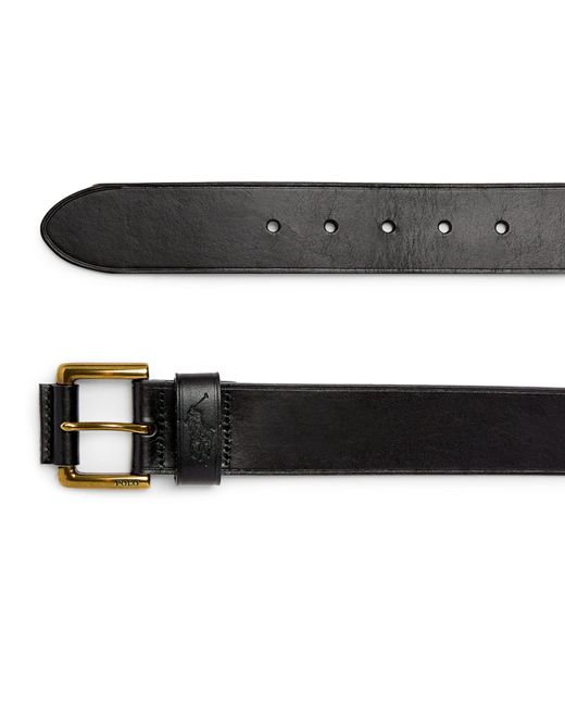 Polo Ralph Lauren Black Leather Polo Pony Belt for men