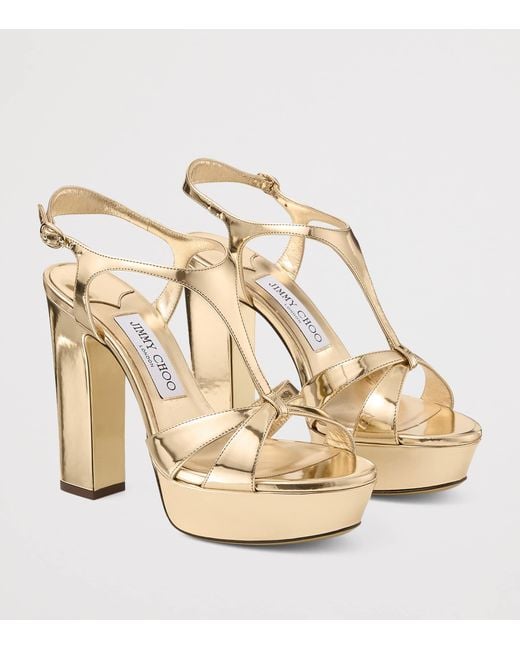 Jimmy Choo Metallic Kesia 120 Leather Sandals