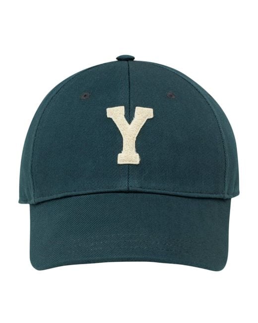 Saint Laurent Green Cotton Y Varsity Baseball Cap