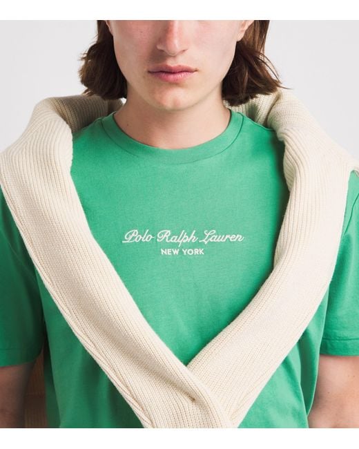 Polo Ralph Lauren Green Cotton Embroidered Logo T-Shirt for men