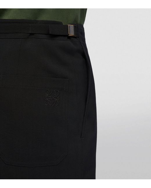 Loewe Black Wool Anagram Straight Trousers for men