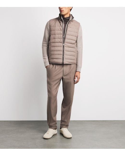 Colombo Brown Cashmere-Wool Zip-Up Cardigan for men